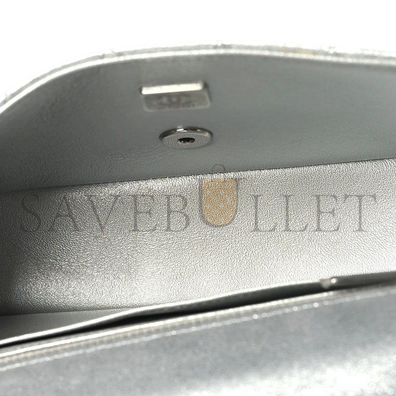 CHANEL MINI RECTANGULAR FLAP BAG IN METAL SILVER (20*13*6cm)